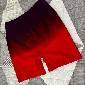 Vibrant Red and Purple Athletic Bike Shorts